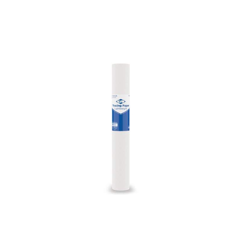 ALVIN 55W-H Lightweight Tracing Paper Roll, White, Suitable with Ink, Charcoal, Felt Tip Pen, for Sketching or Detailing - 14 Inches, 50 Yards, 1-inch Core - Image 1